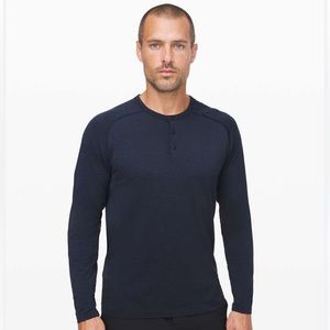 Lululemon XL Metal Vent Tech Long Sleeve Henley 2.0 Mineral Blue / True Navy 🌌